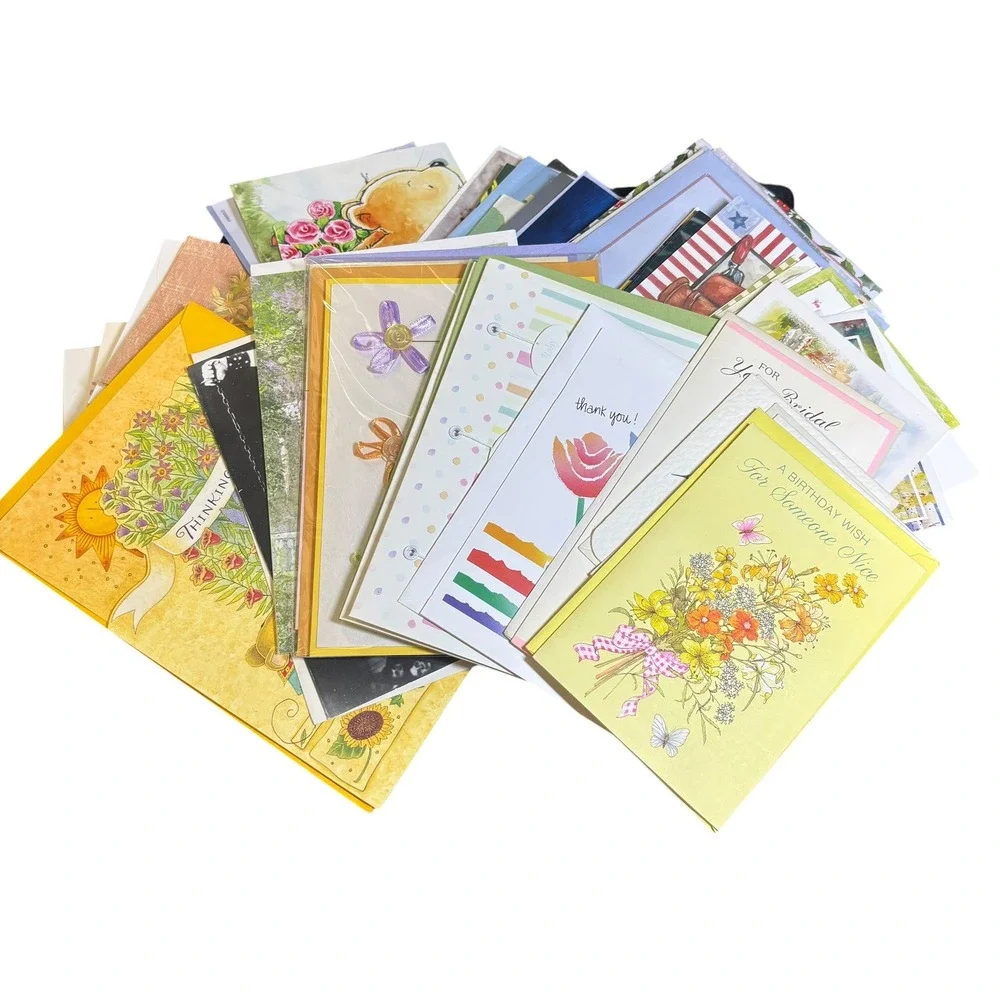 Bulk Lot Assorted Greeting Cards Envelopes Birthday Holiday Thinking of You